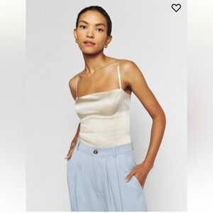 Reformation Overland Silk Top Ivory - Size 4 NWOT